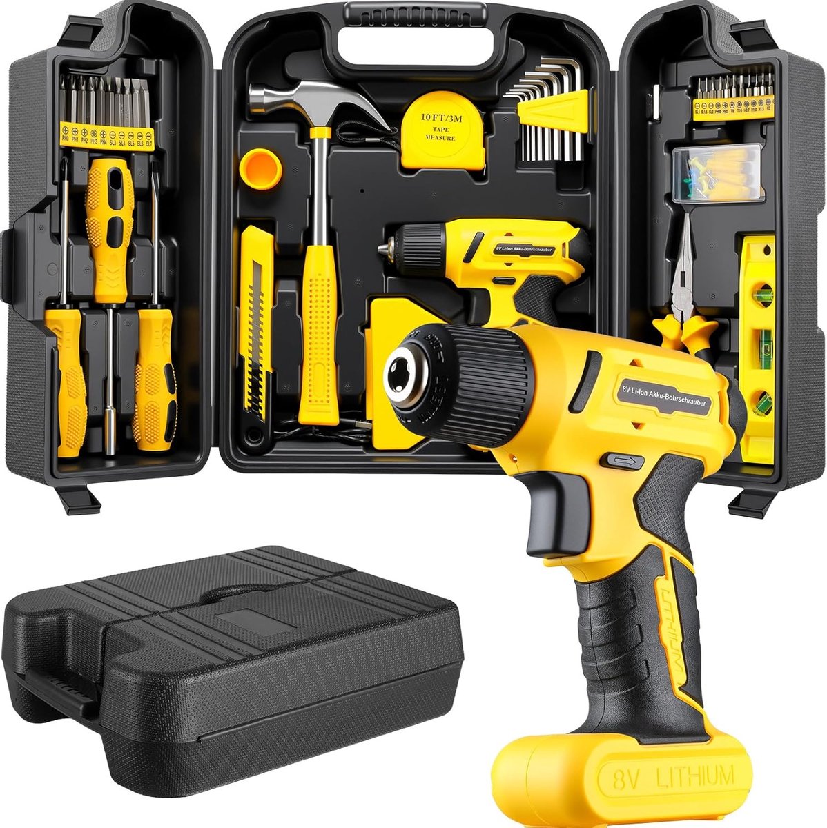 SnelShoppen - 101-delige Tool Set met Accu Boormachine, Handgereedschap en Stevige Transportdoos voor DIY Klussen en Meubelmontage