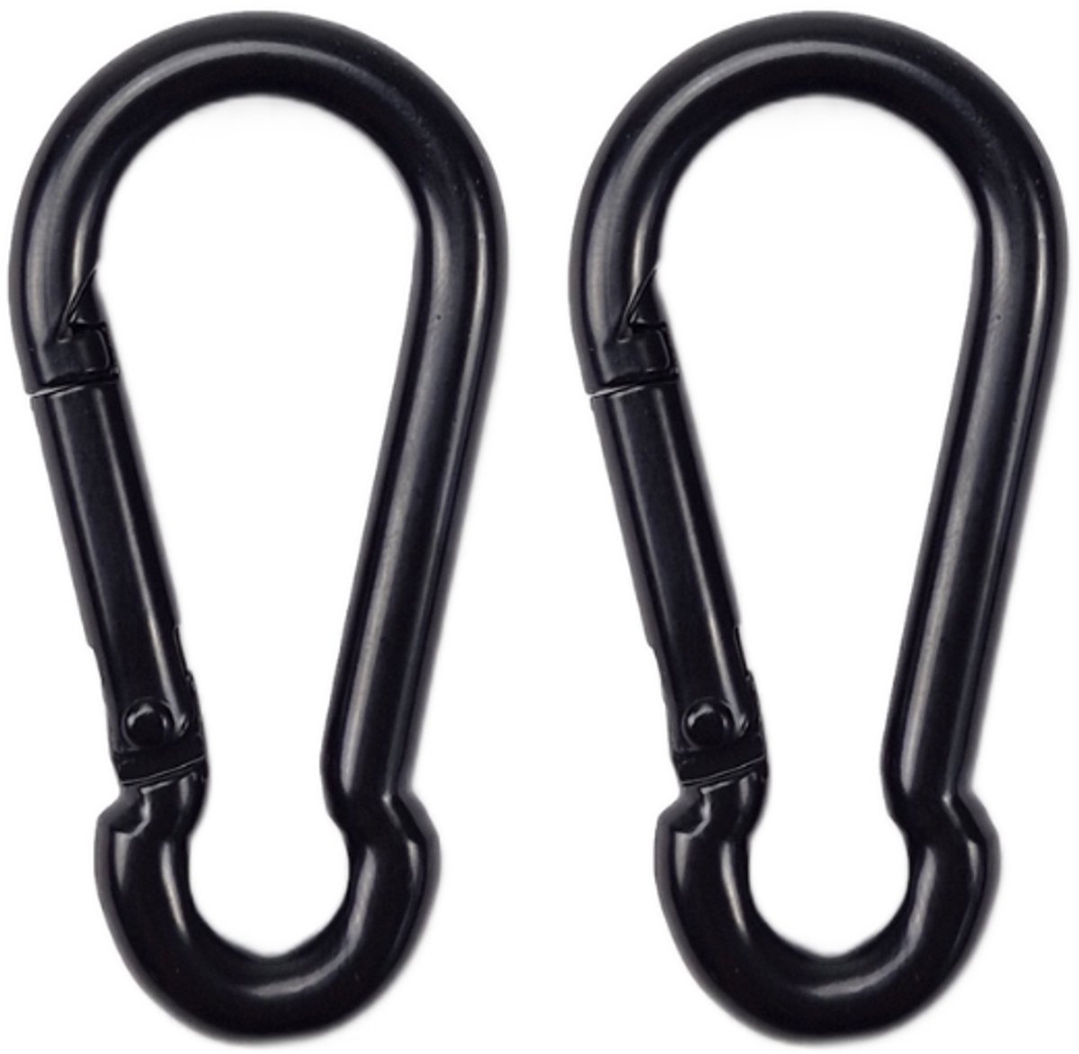 BCF-Products - Karabijnhaak - 6x60mm - 2 stuks - Zwart - Musketonhaak - Carabiner