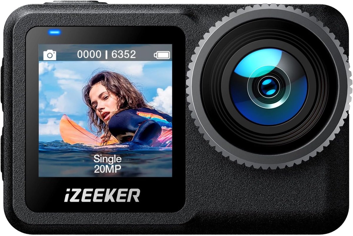 Thijox - Actie Camera 4K 20MP, 40M Onderwatercamera met Dual Scherm, 1600mAh Batterij, 64GB Geheugen, EIS, 5G WiFi, Ideaal voor Vloggen, Sport en Avon