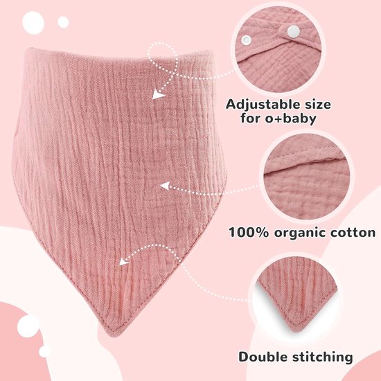 SnelShoppen - Gepersonaliseerd Knuffeldoekje voor Baby's, Slabbetje, Mijlpaalkaarten, Roze, Perfect Cadeau voor Pasgeborenen, Schattig en Zacht, Meisj van Snelshoppen — afbeelding 3