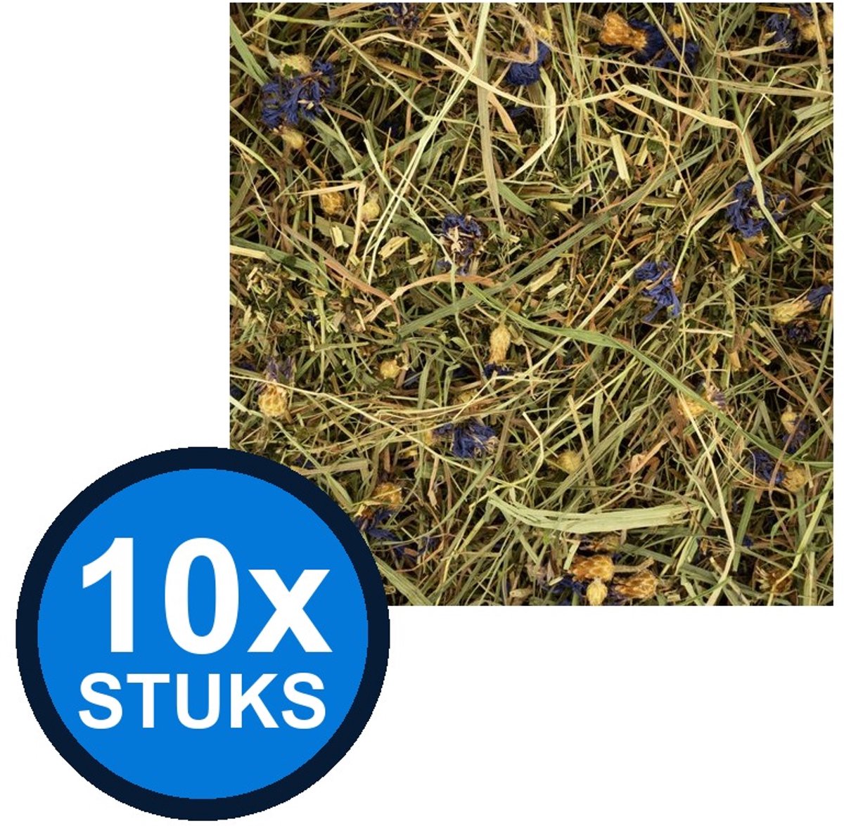 10x Deli Nature - Rodelicious kruidenhooi korenbloem&brandnetel 600gr - Knaagdierenvoer - 600 g