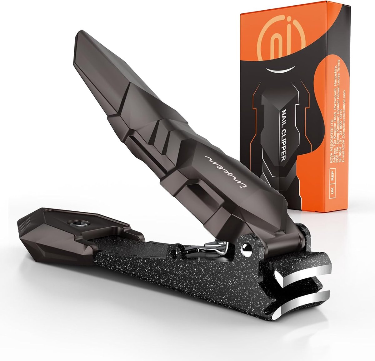 Thijox - Professionele Nagelknipper Met Opvangbak Voor Vingernagels En Teennagels, Roestvrij Staal, Zwart, Alles-In-Één Nagelverzorging, Perfect Kerst