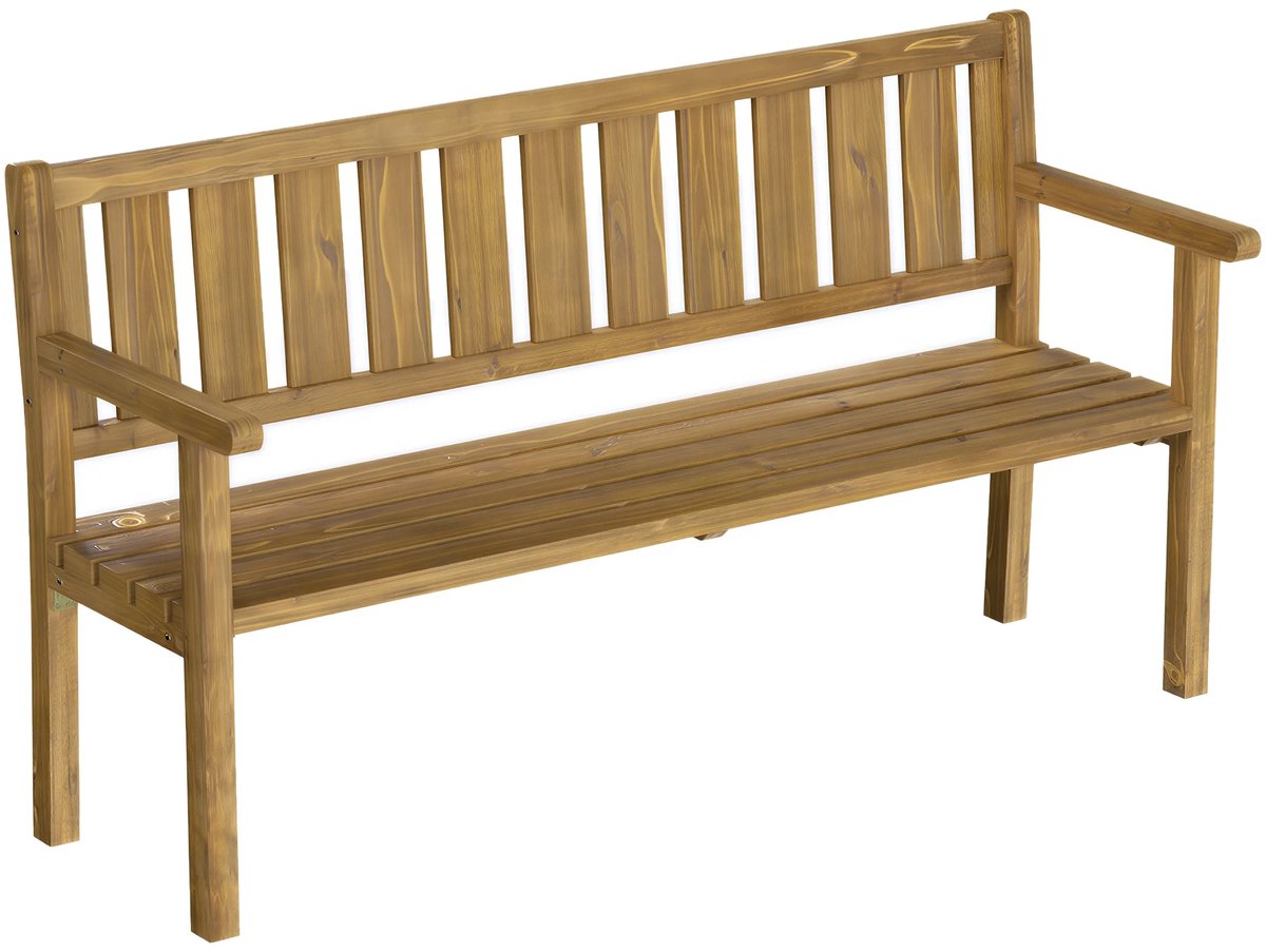 M-Goods Tuinbank Hout 3 Personen - Weerbestendig Houten Tuinbankje - 167 cm - 360 kg Draagvermogen - Teakkleur