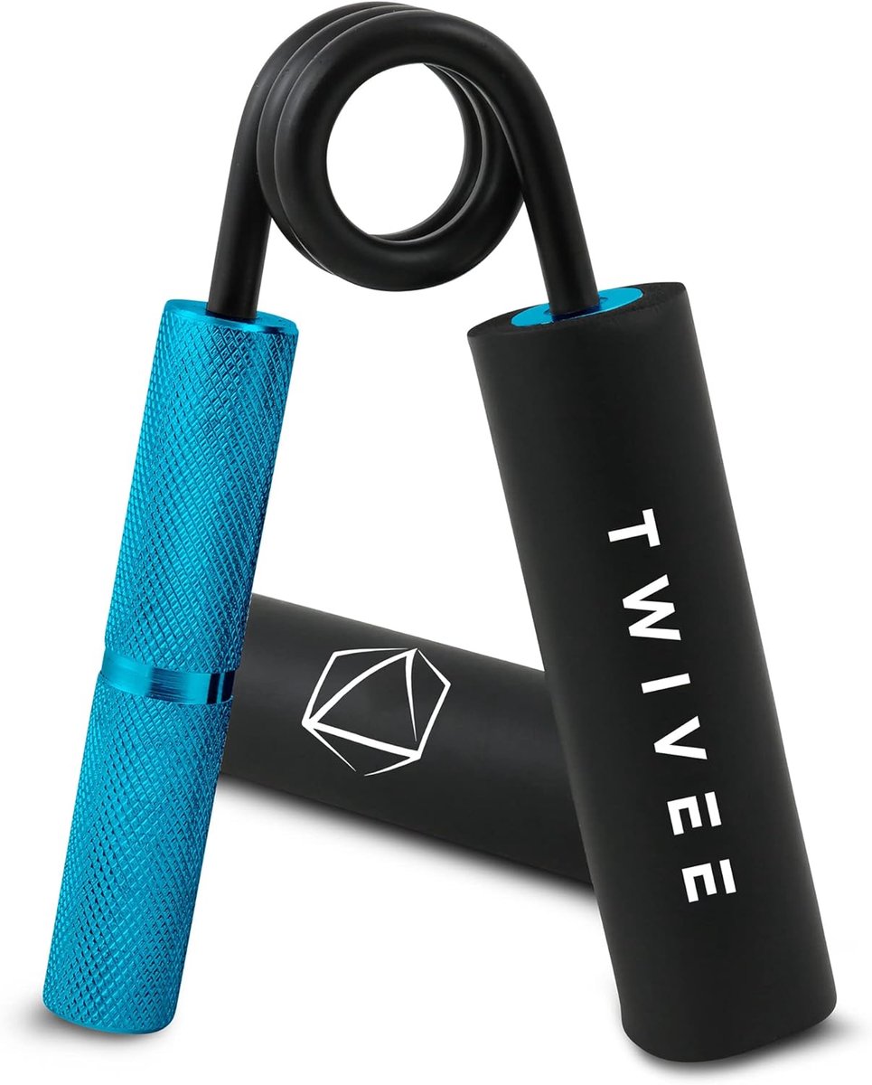 Thijox - Onderarmtrainer - Vingerhalter voor Gripkracht - Handtrainer van Gehard Staal en Aluminium - Handspiertrainer met Greepkussen en Tas - Voor S