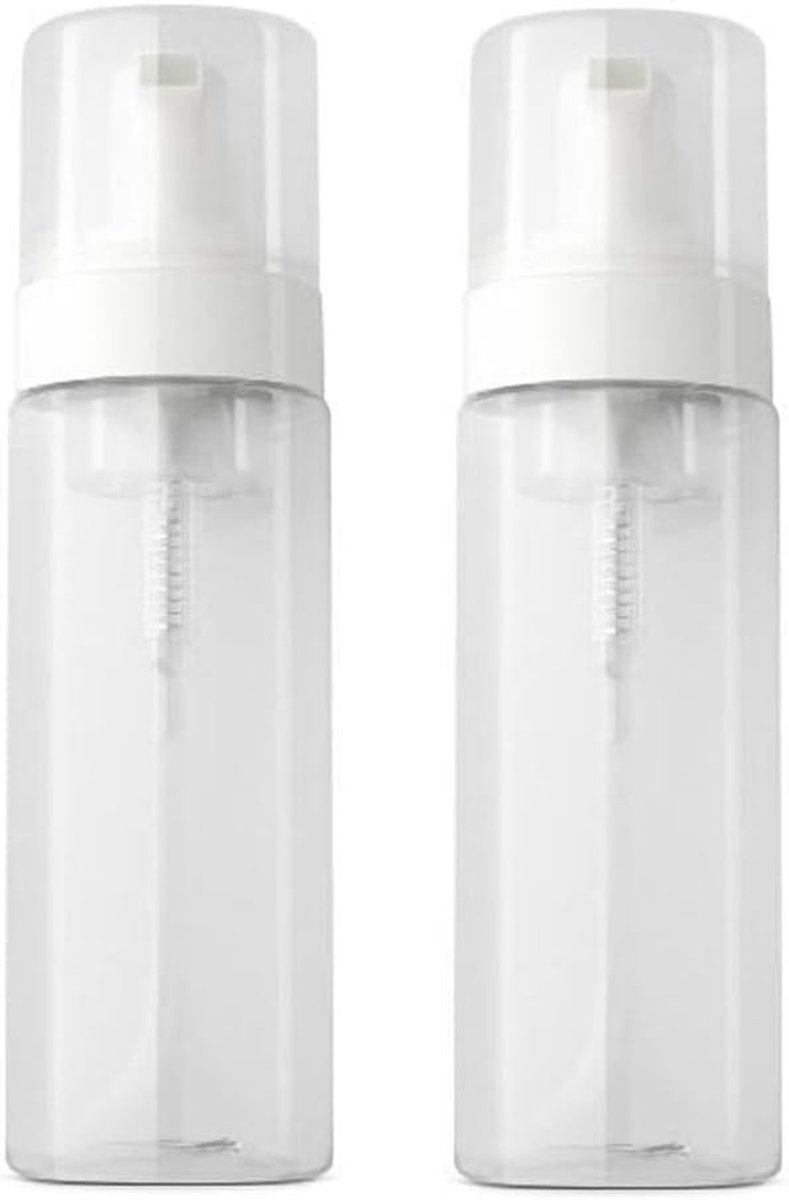 Thijox - 2 STKS 150ml Lege Clear Plastic Foam Pomp Flessen - Schuimende Dispenser voor Handen, Gezichtsreiniger, Shampoo - Hervulbare Reizen Toilettas