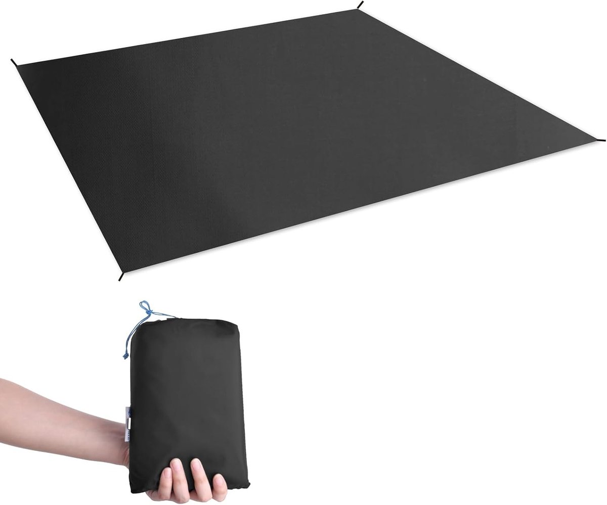 Waterdichte tarp voor buitenactiviteiten zoals kamperen, picknicken, strand, tenten en boten (Zwart, L-2.4x2.2m)