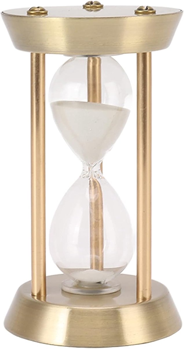 Thijox - Decoratieve Zandloper 30 Minuten - Metalen Zandloper in Goud - Vintage Bronzen Mini Zandloper - Perfect voor Bureau, Salon en Feestjes