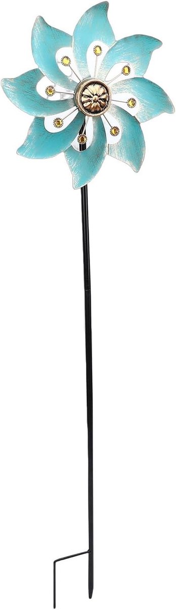 Buiten Wind Spinner van RVS, 37.01x9.25 Inch Tuin Decoratie met Kleurrijke Bladeren voor Patio en Gazon Versiering