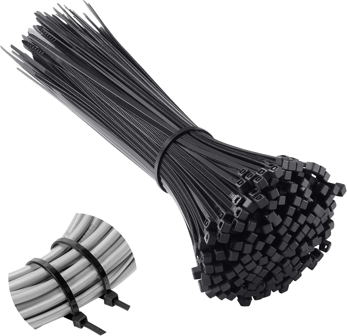 Thijox - Kabelbinders Kunststof 200 x 2,5 mm - Nylon Kabelbinders voor Elektriciens - Zwarte Kabelklem - 110 Stuks - Voor Binnen en Buitengebruik