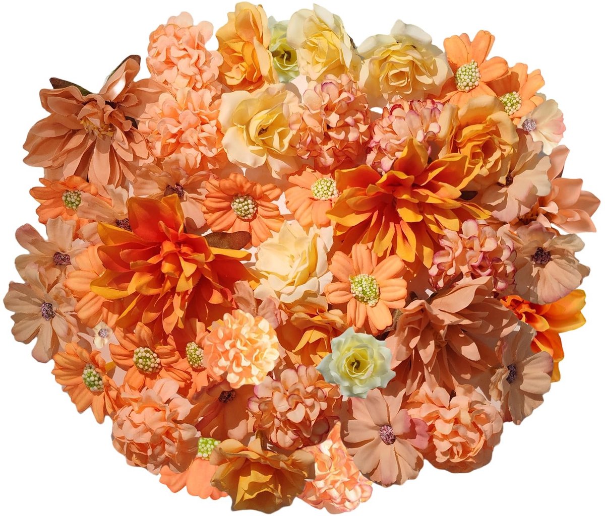 Dailygoods - HhBdy Kunstbloemen, 40 stuks, rozenkoppen, kunstpioenrozen, kunstrozen en mad