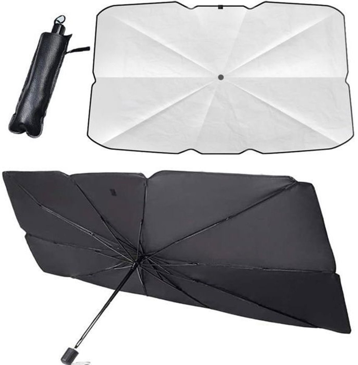 Zonnescherm Geschikt voor de autoGeschikt voorruit, parasol Geschikt voor de Geschikt voorruit, opvouwbaar zonnescherm Geschikt voor de Geschikt voorruit, UV-bescherming, warmte-isolatie