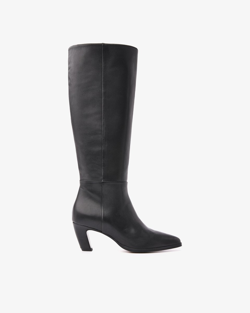 VIA VAI Elisa Skye Hoge Laarzen Dames - Leer - Zwart - Maat 38