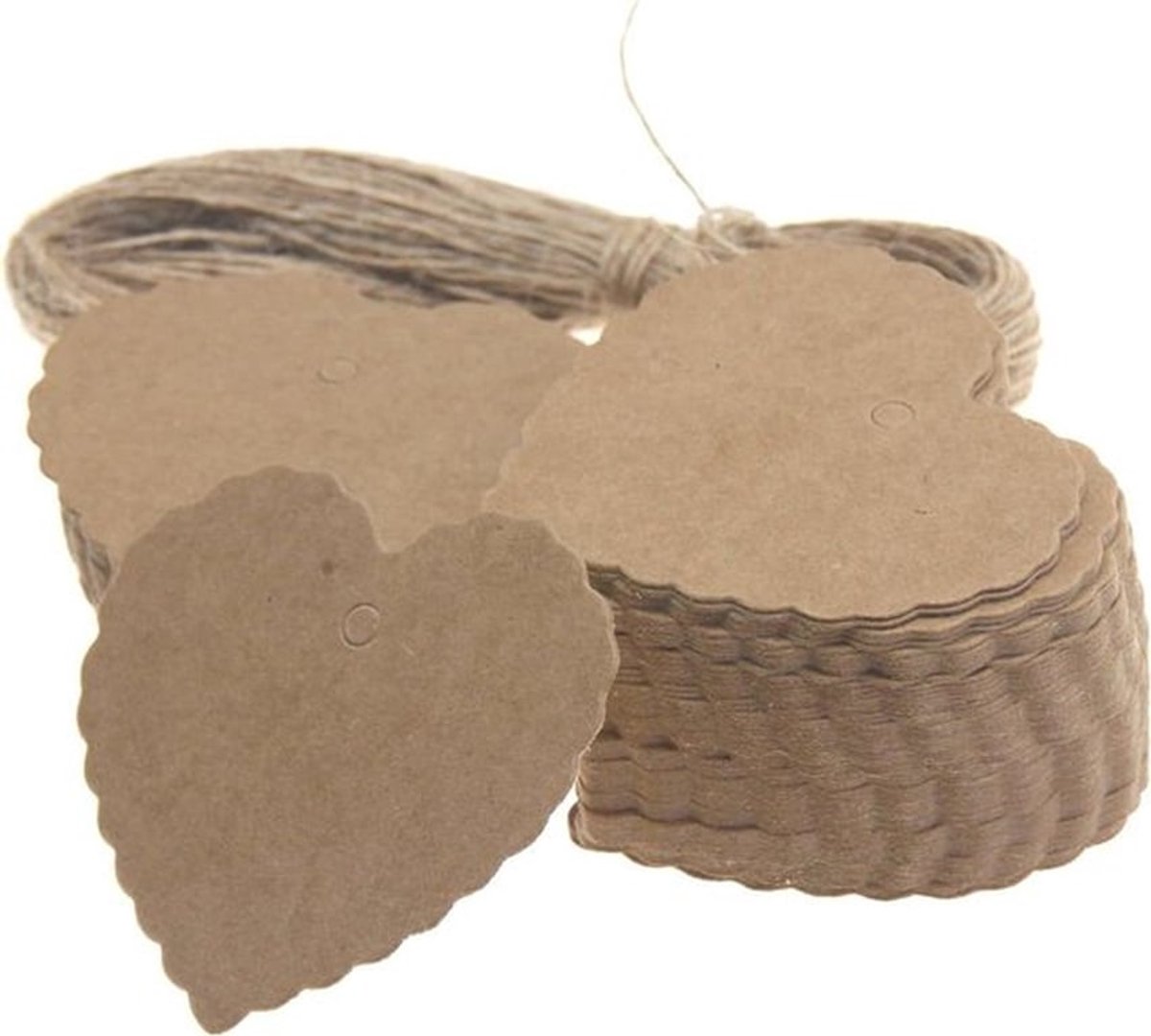 - Veelzijdige Mini Wenskaarten - Kraftpapier Tags - 100 Stuks - Geschikt voor Bagage Labels - Bruin Kraftpapier met Touwtje