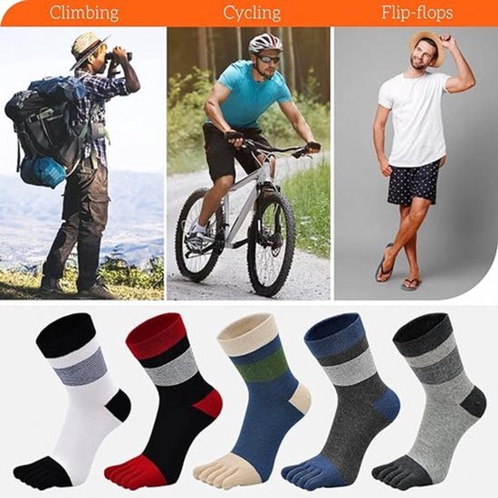 5 Paar Teen Sokken-Teensokken - Yoga Sokken - Toe Socks - Gladde Teennaad - Ademend - Absorbeert Zweet En Ontgeurt — afbeelding 3