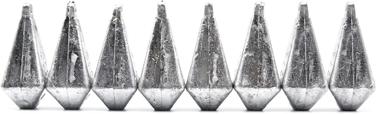 Sbirulino Lood Set - Klaverblad Lood - Bootvissen - Niet-rollende Vorm - 8 stuks 100 g - Zilver