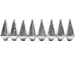 Sbirulino Lood Set - Klaverblad Lood - Bootvissen - Niet-rollende Vorm - 8 stuks 100 g - Zilver