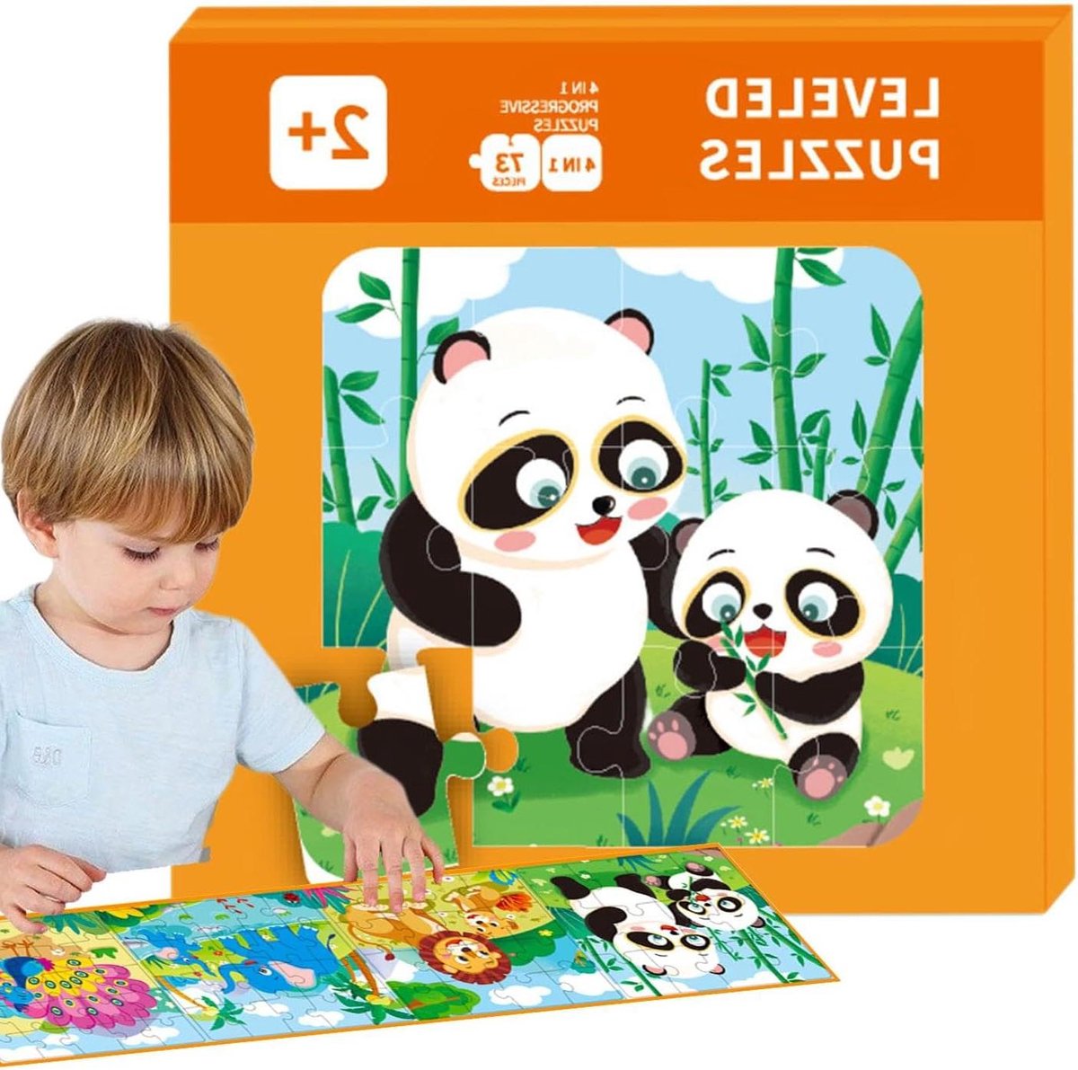 Magnetisch Puzzelboek - Dinosaurus Puzzel - Kind Ontwikkeling - 4 in 1 Puzzels - 18x18cm - Dier