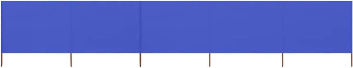 Strand windscherm - Windscherm buiten - Strand bescherming - 5-delig ontwerp - 600 x 160 cm - Hemelsblauw