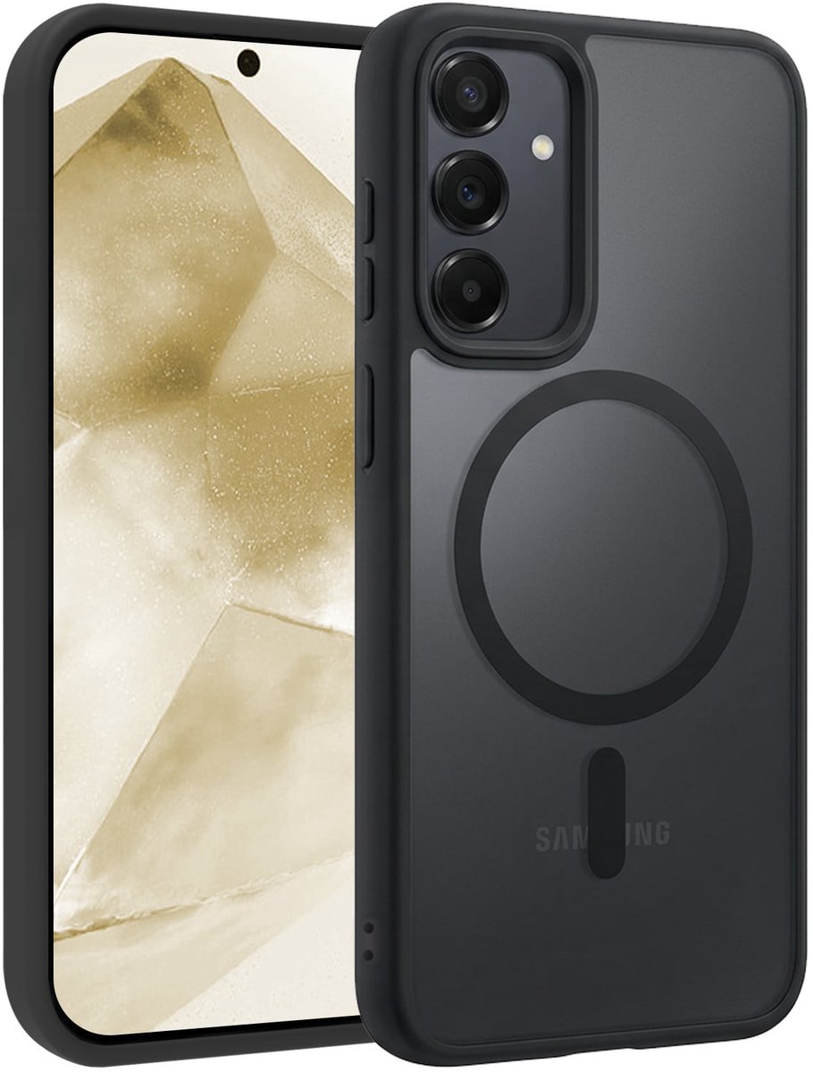 Hoesje - Geschikt voor Samsung Galaxy A55 - Magsafe Compatible - Sterk & Shockproof - Back Cover - Shock Proof Case - Telefoon Hoes Shockproof - Telefoonhoesjes - Zwart