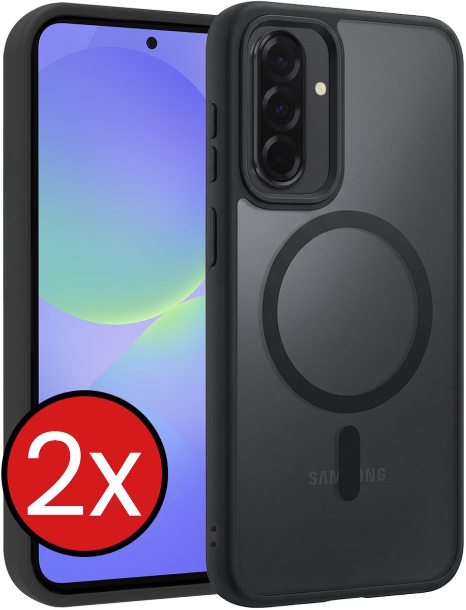 Hoesje - 2 Stuks - Geschikt voor Samsung Galaxy A36 - Magsafe Compatible - Sterk & Shockproof - Shock Proof Case - Back Cover - Telefoon Hoes - Telefoonhoes - Zwart