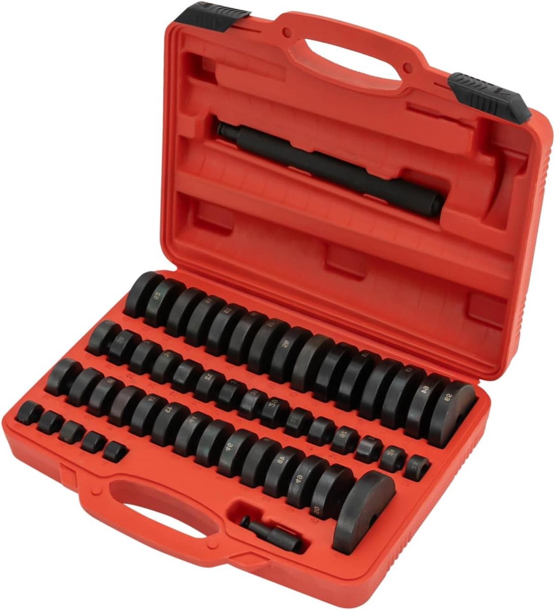 Wiellager Gereedschap Set - Lagerpers Kit - Auto Onderhoud - 52 Delig - 18-65 mm - Zwart Rood