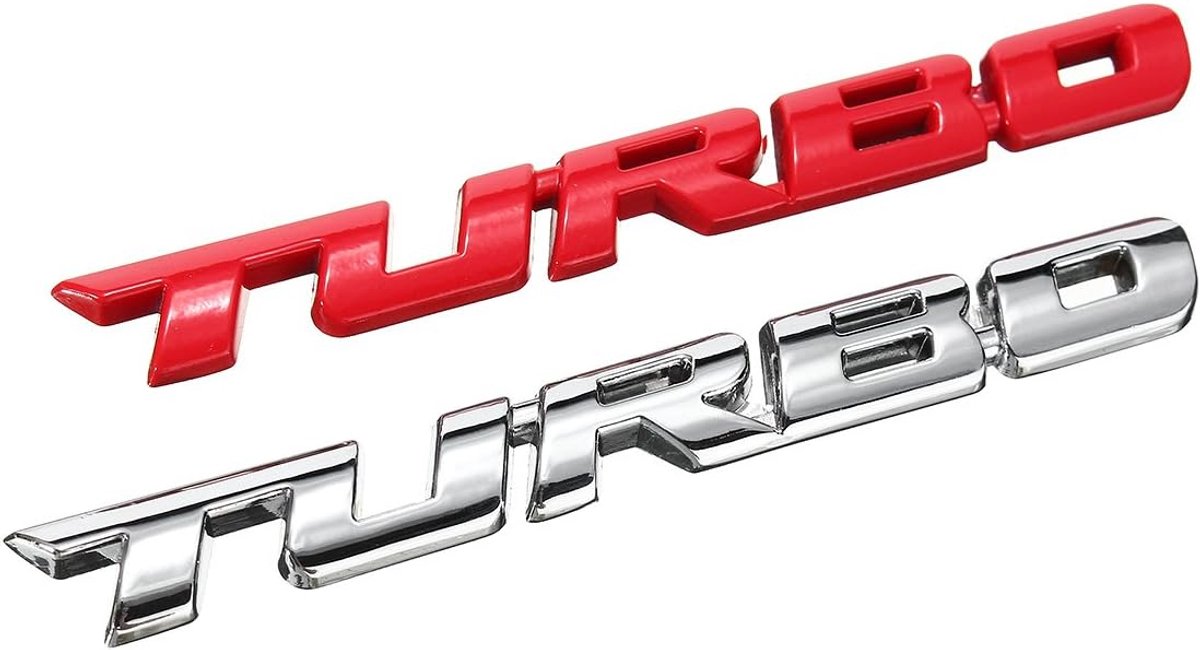 SnelShoppen - Turbo 3D Metalen Auto Sticker Zwart - 97x10x3mm - Roestvrij Staal - Auto Accessoires - Perfect voor Auto, Motor, of als Cadeau