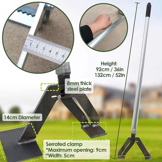 Worteltrekker - Onkruidverwijderaar Hefboomtrekker - Onkruid Verwijderen - Hefboom Ontwerp - 92 cm - Zwart — afbeelding 3