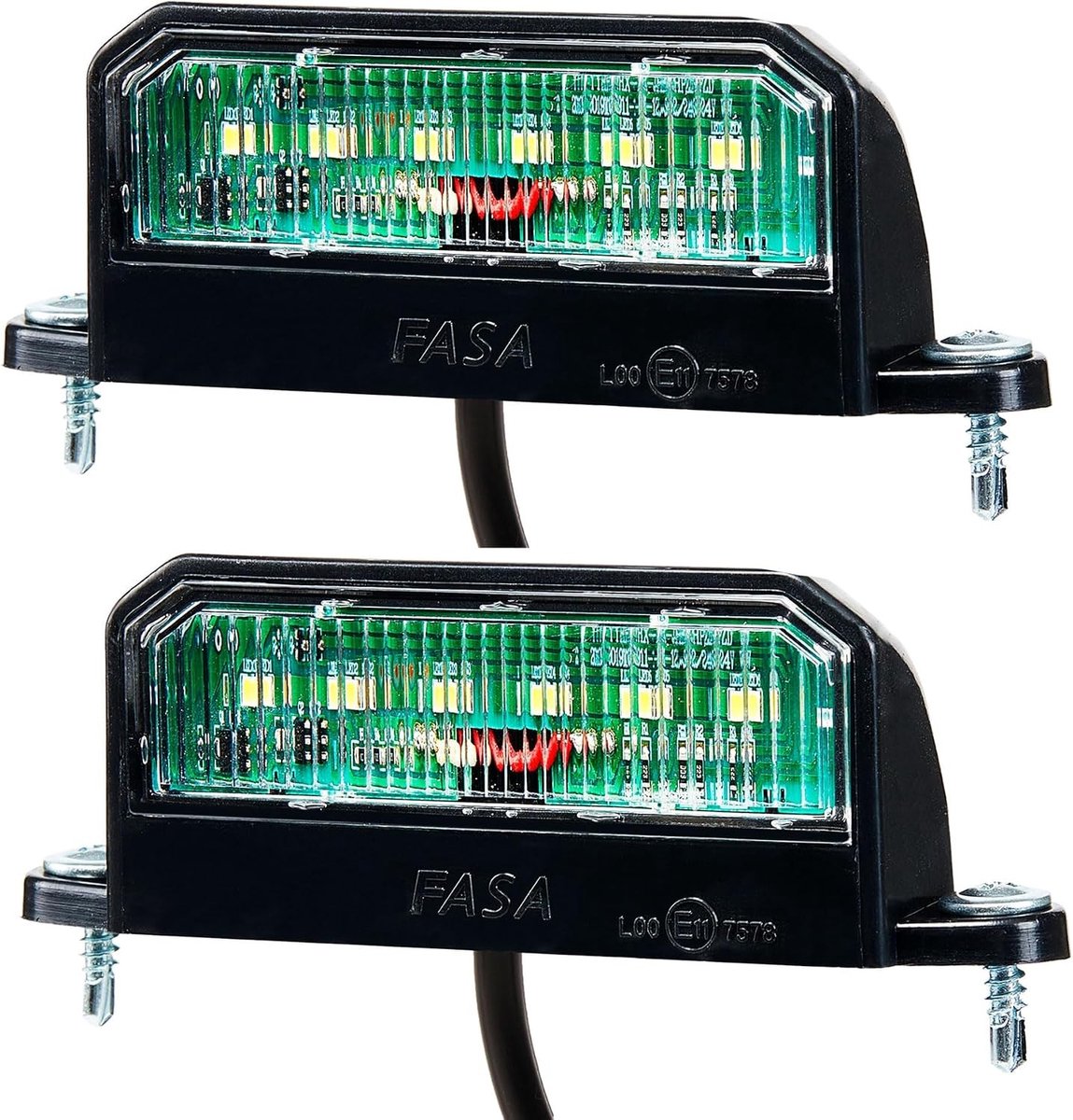 Nummerplaatverlichting voor aanhangwagens, 12/24 V, koud wit, waterdicht, set van 2, ideaal voor voertuigen en caravans