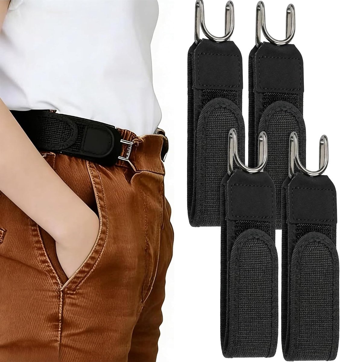 Riemen, verstelbare metalen haaksluiting, elastische tailleband, voor