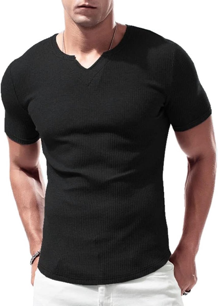 Sport-T-shirts met lange mouwen en korte mouwen voor heren, V-hals