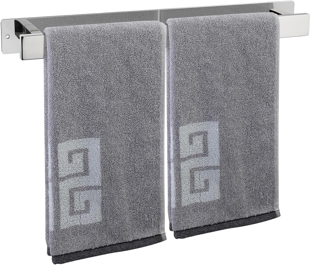 Handdoekhouder voor badkamer, zelfklevende handdoekhouder, zelfklevende of schroefmontage, roestvrijstalen handdoekenrek, waterdicht en roestvrij, geschikt voor badkamer, camper, keuken (20 inch