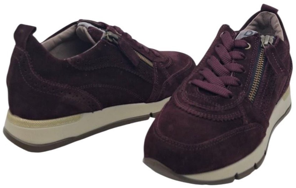 DL Sport 7116-0C Rubino | Bordeaux suède dames sneaker