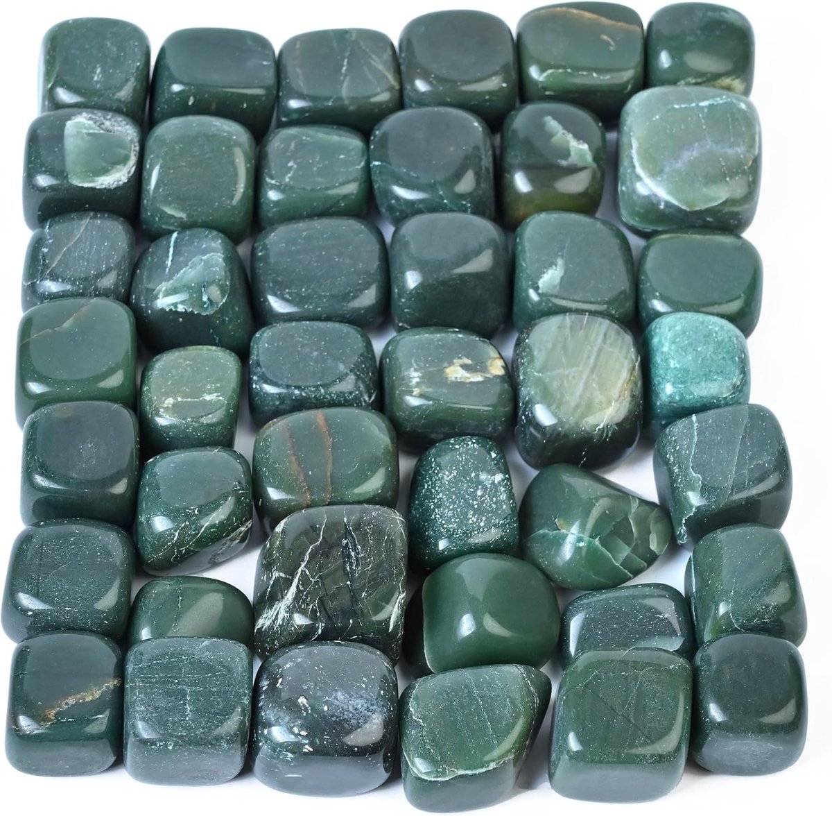 groene aventurijn getrommelde stenen set zakkristal | Edelstenen Tumble Collection palmsteen gelukshanger cadeau knutselwerk huisdecoratie Afmeting: 20-25 mm | 1 lb