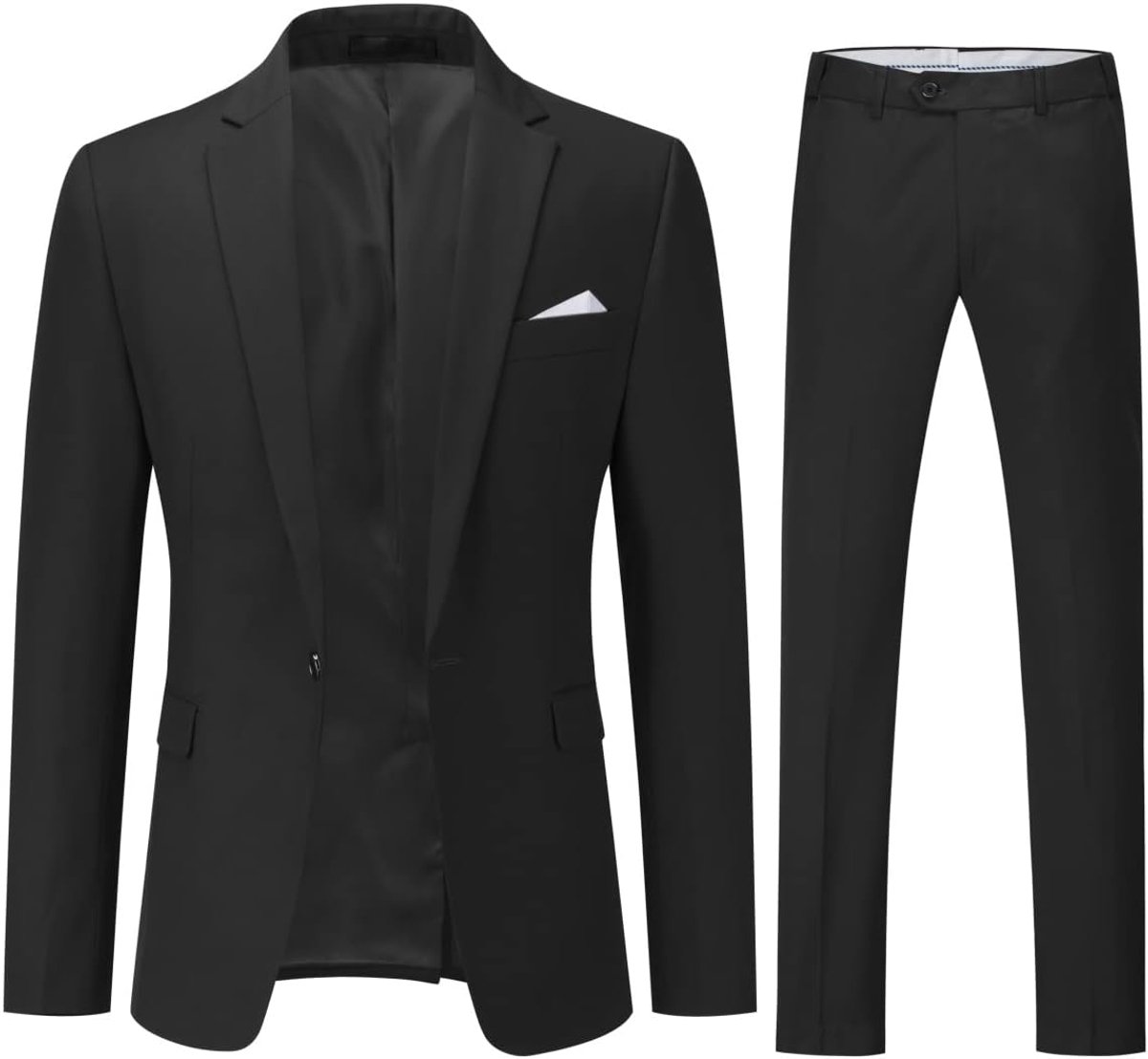 Pakken Heren Slim Fit 2 Stuks Pak 1 Knoops Herenpak voor Zakelijk