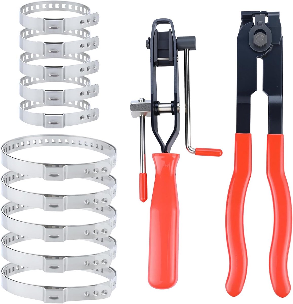 Set met 12 asmanchetten, gereedschap, oorklemtang, 2 stuks