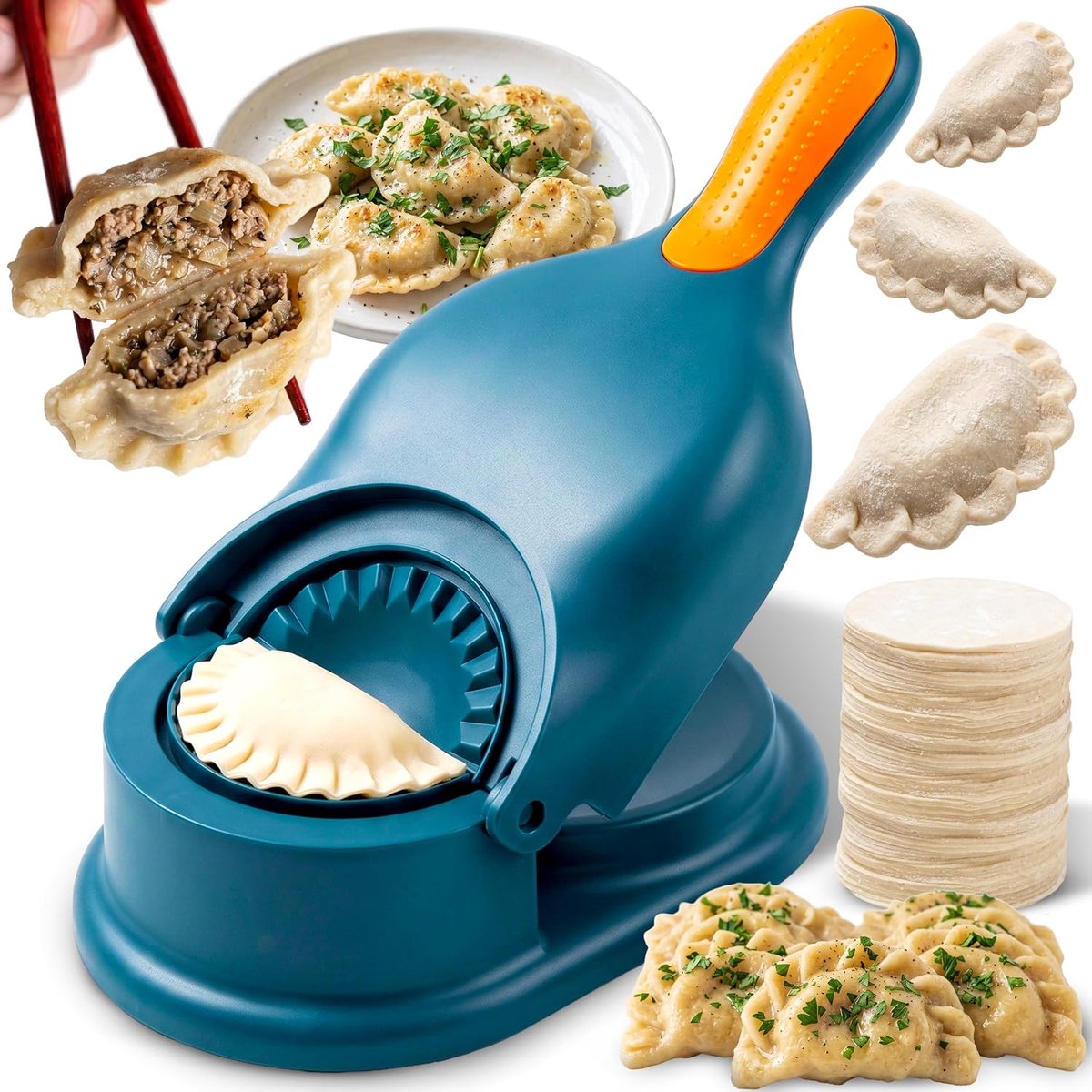 Deegzakken en knoedelmachine, 2-in-1 dumplingmaker met vulhulp