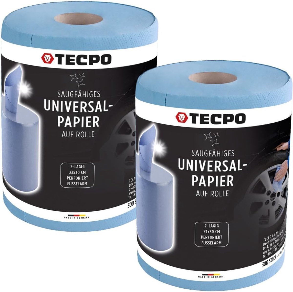 SnelShoppen - Polijstrol Blauw 2-laags, Perforeerbaar, Absorberend, Schoonmaakrol Papier voor Bedrijven en Industrie, 100 Meter
