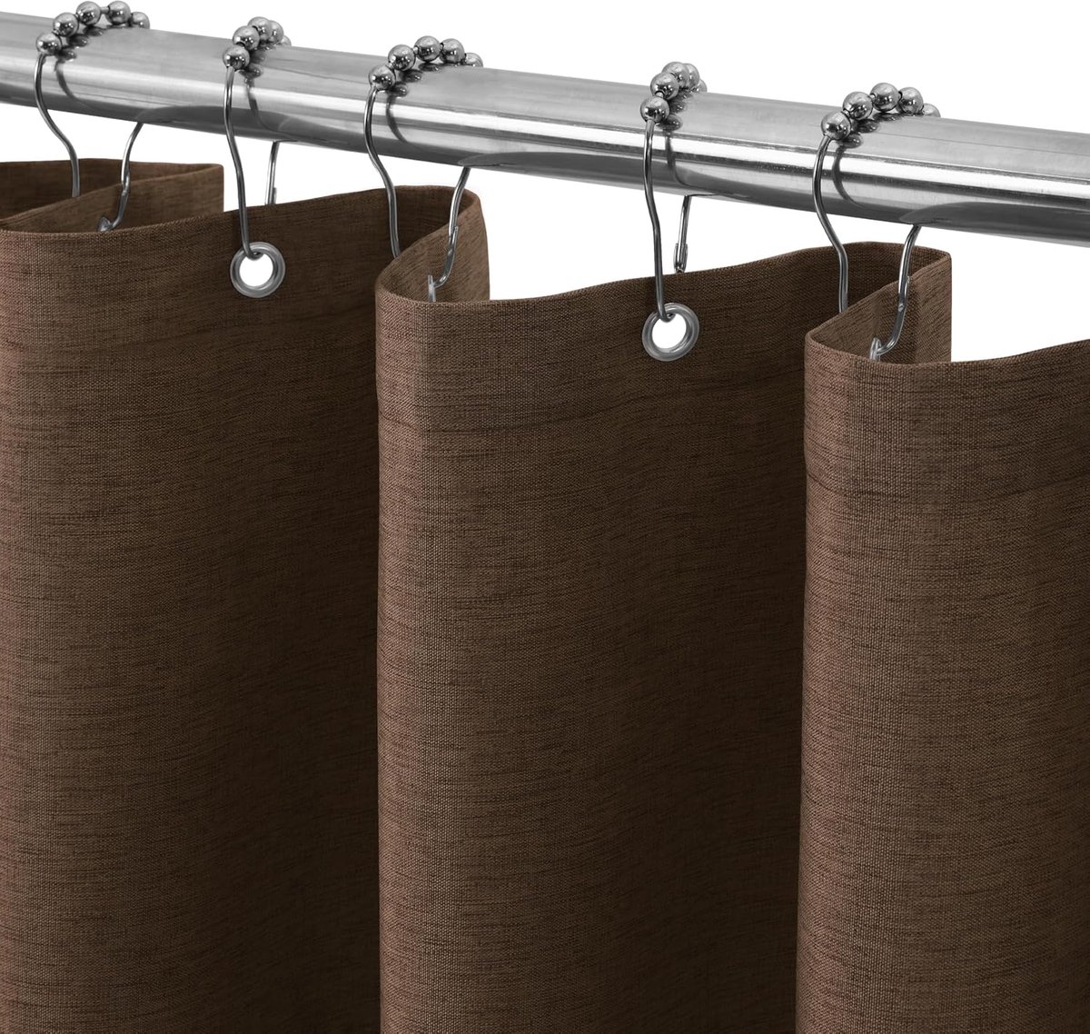 SnelShoppen - Douchegordijn Linnen Textuur Waterdicht met Metalen Douchegordijn Ringen - Anti-Schimmel Textiel Badkamer Gordijn Zware Kwaliteit voor B
