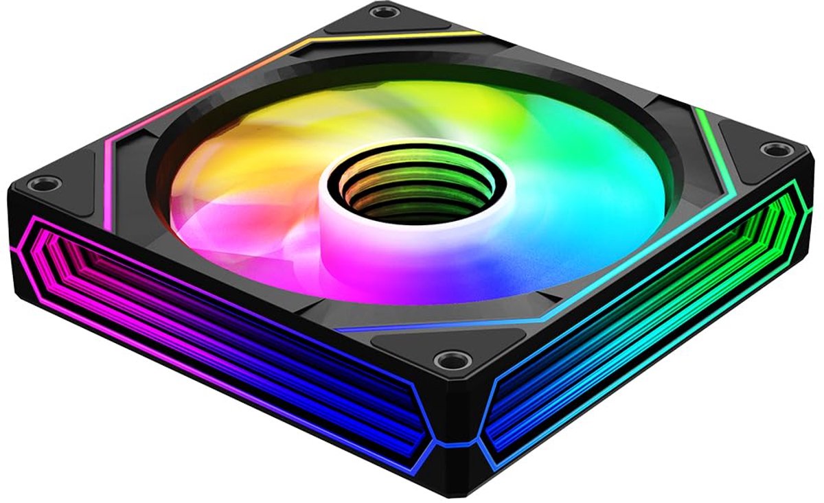 Prism 6 Pro Reverse Flow RGB Ventilator 120mm, Drie Oneindige Spiegels aan de Zijkant, 5V 3PIN ARGB 4PIN PWM Ventilator (BK RF)