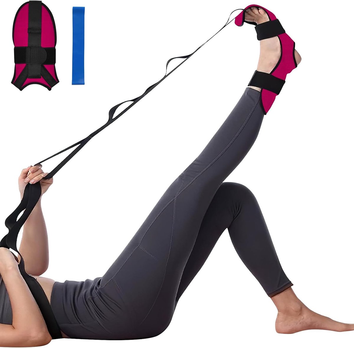 Yoga stretch band met lussen - TPE straps - flexibele leg stretcher - voorkomt blessures - ShopVlot