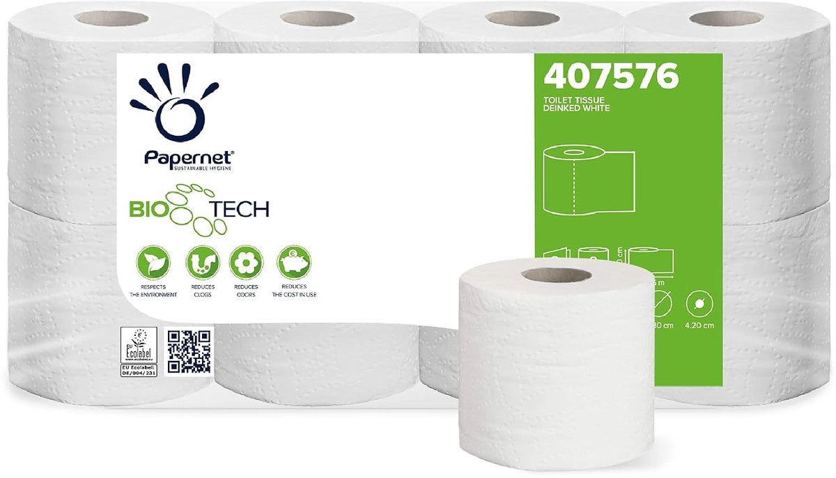 Toiletpapier 8 Rollen - Biologisch Afbreekbaar - Zelfoplossend - Vermindert Bacteriën - Thijox