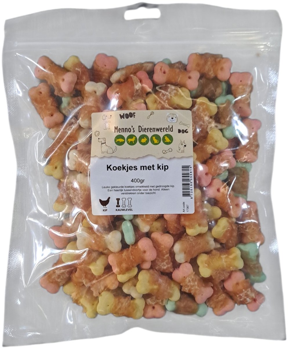 Zoolekker Koekjes met kip - kleurrijke hondensnack met kip, 100 g en 400 g verpakkingen 400 Gram