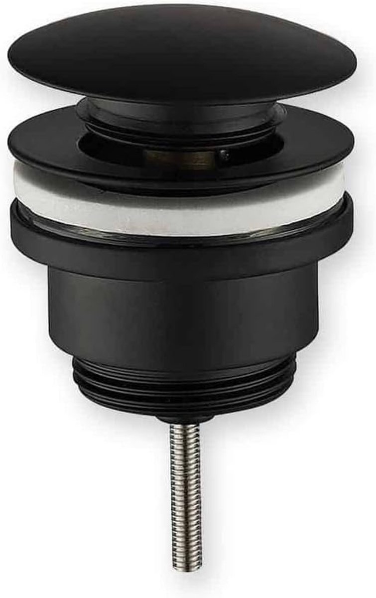 Luxe click waste afvoerplug 1¼" mat - Afvoerpluggen - afvoerstop - afvoerplug - Universele pop-up afvoerplug - zwart - 2 stuks