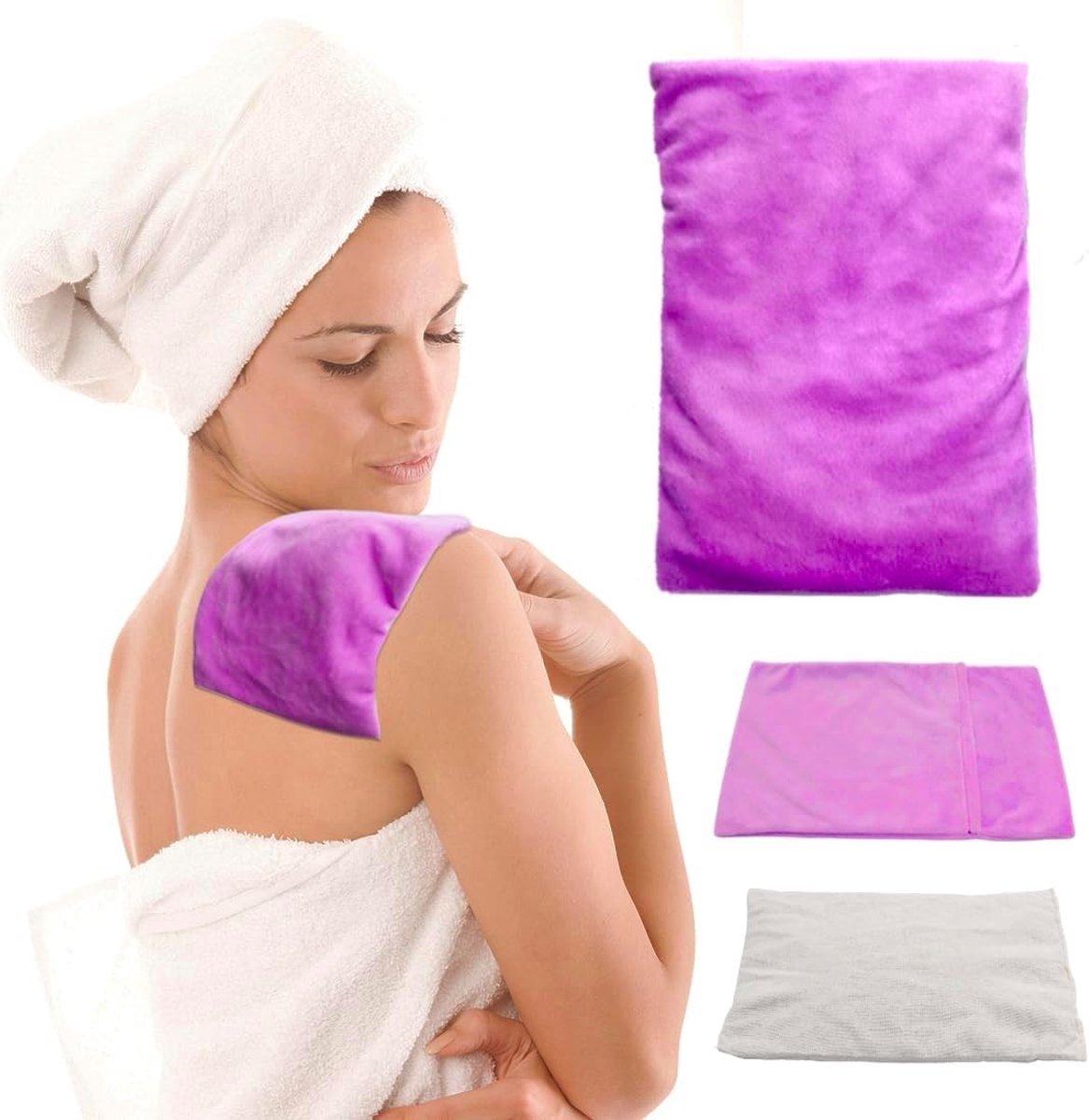 Verwarmingskussen voor Pijnverlichting, Vochtige Warmte voor Krampen, Menstruatie en Stress, Ideaal voor Nek, Rug, Schouders en Gewrichten met Lavendelgeur
