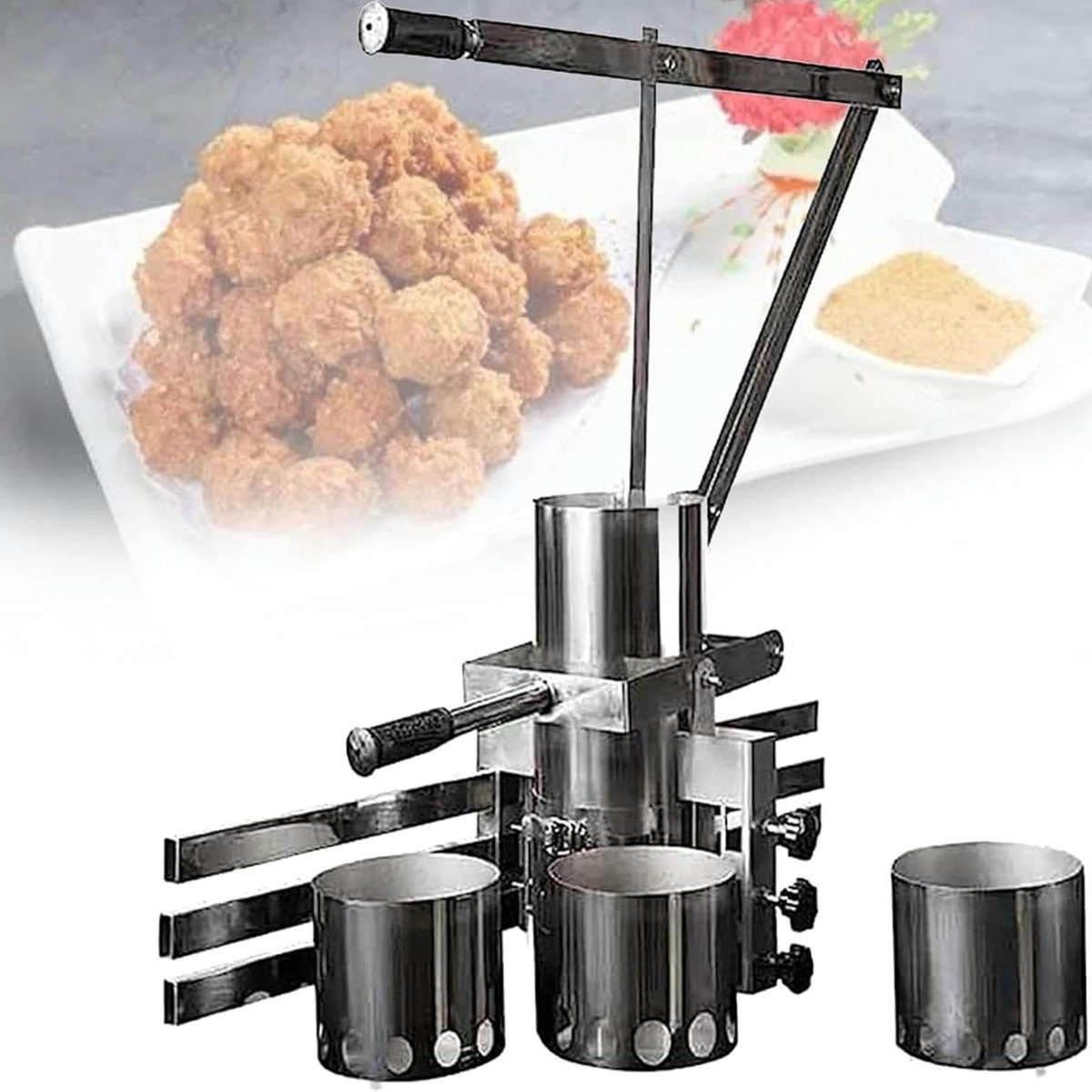 Vleesbalvormer Machine - Gehaktbal Maker - Snel Gehaktballen Maken - Roestvrij Staal Ontwerp - 12L Capaciteit - Zilver