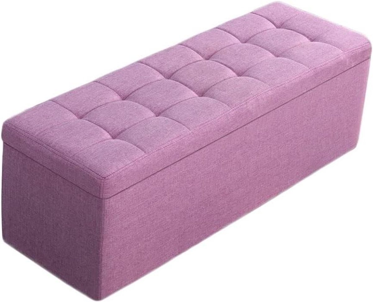 Opbergpoef - Opbergkruk Voetenbank - Woonkamer Organiseren - Verborgen Opbergruimte - 80x40x40cm - Lichtpaars