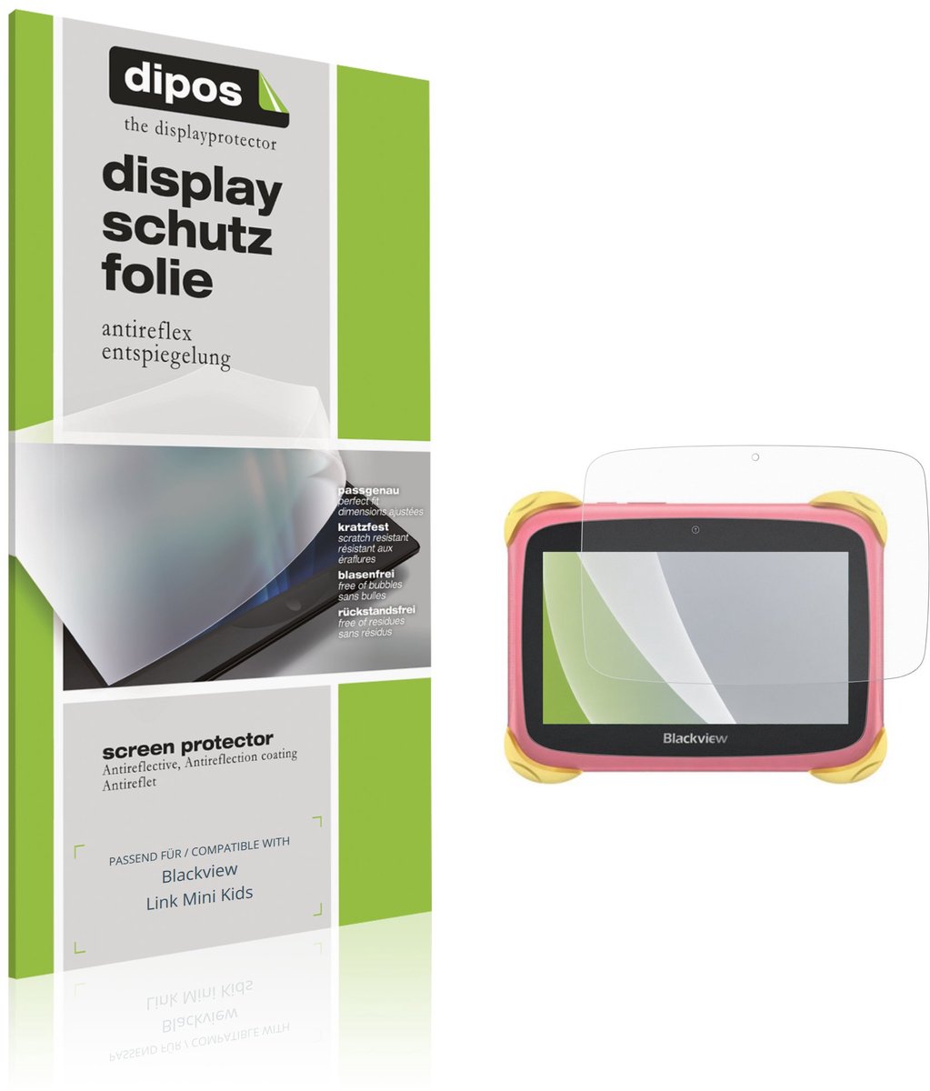 dipos – 2x Matte Beschermfolie geschikt voor Blackview Link Mini Kids | Krasbestendige & antireflecterende Screenprotector Ultra-Thin