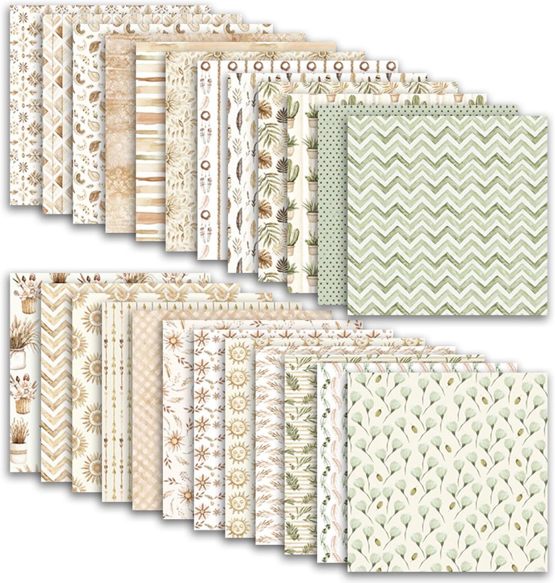 knutselpapier, 30x30cm scrapbook papier 24 vellen/12 ontwerpen Dubbelzijdig knutselpapier, decoratief decoupage papier Blok voor DIY albums Bullet Journals Leuke cadeaus (PAD2099)