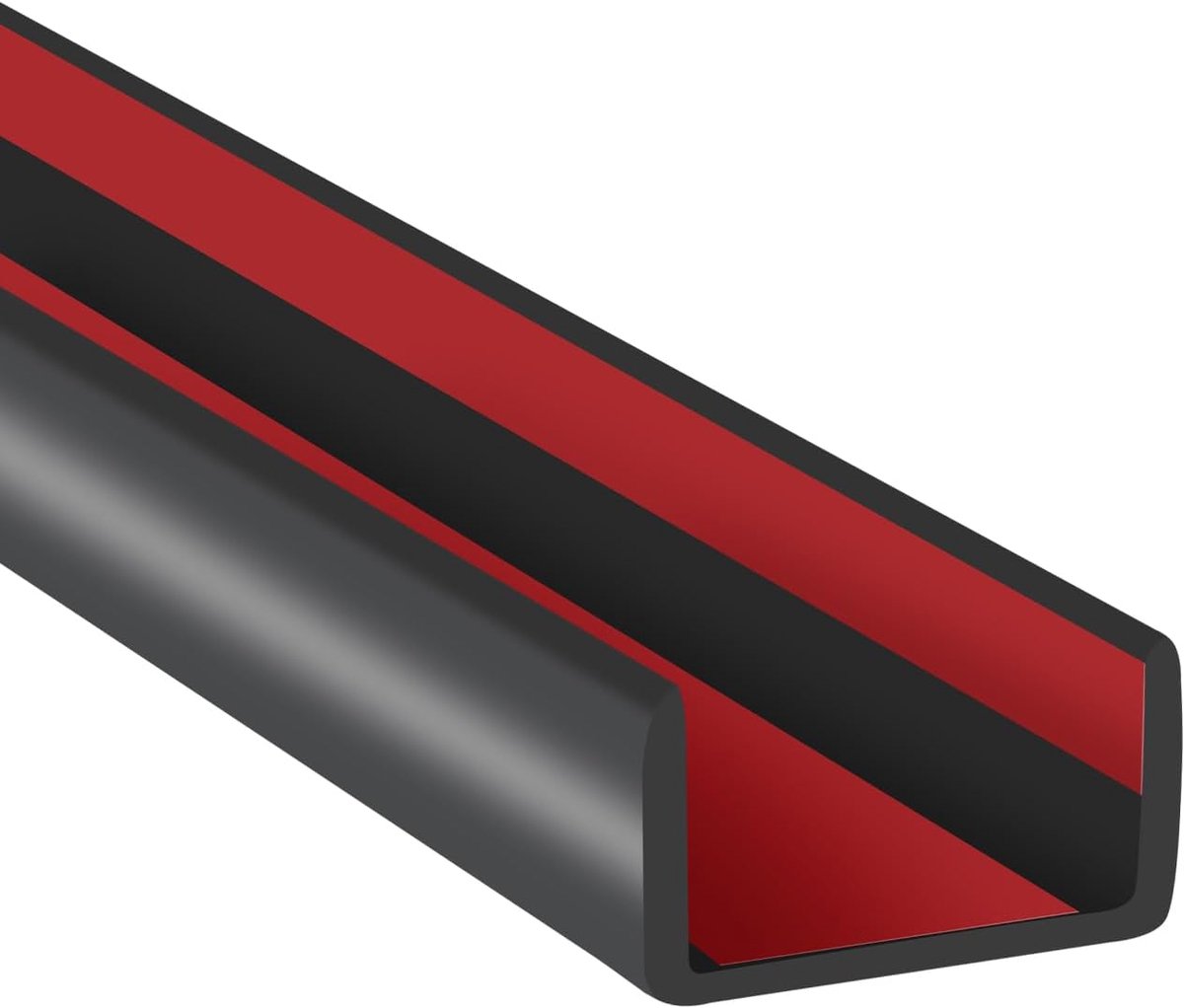 randbekleding, 16 mm, zelfklevend, flexibel, U-kanaal, randbescherming voor multiplex, tafels, bureaus, kasten, werkblad, brede U-vormige randbekleding, randband, 6 m