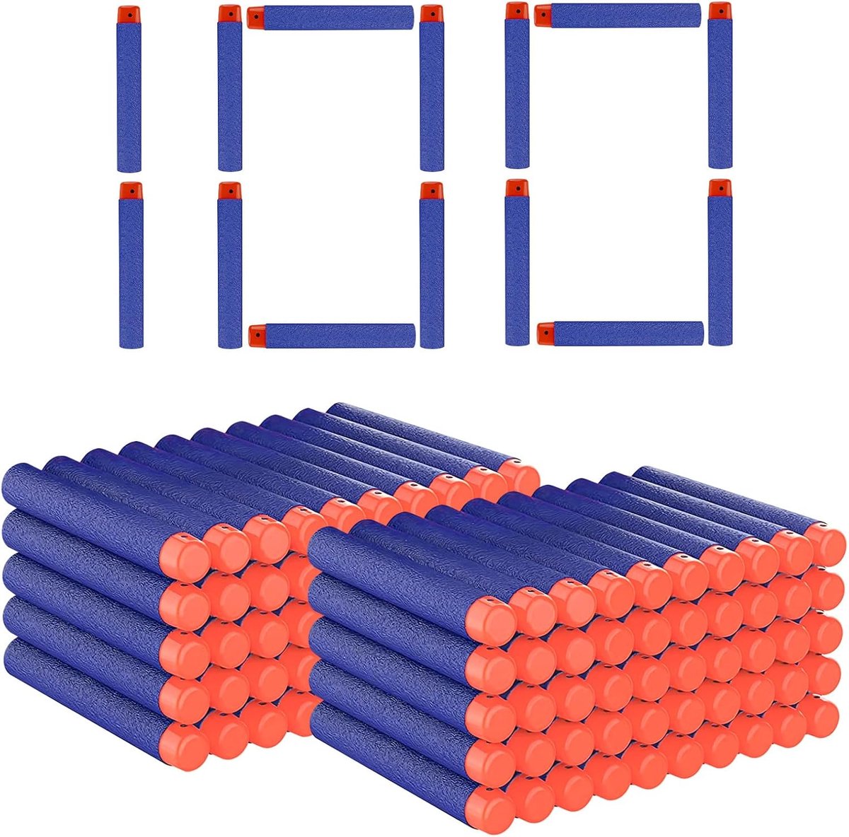 100 stuks voor Nerf pijldarts, reservepijlen schuimmunitie, schuimdarts voor Nerf Elite 2.0 Blasters, navuldartaccessoires, feestfavoriet